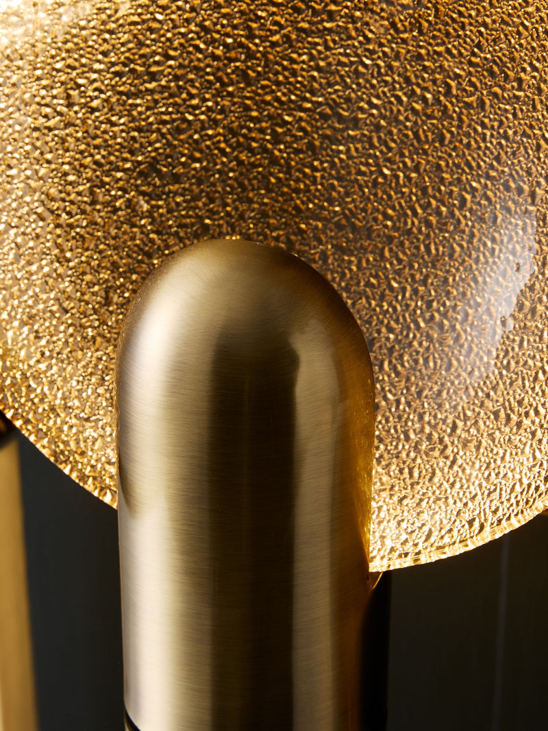 Rockett St George gold glass dish table lamp - British product