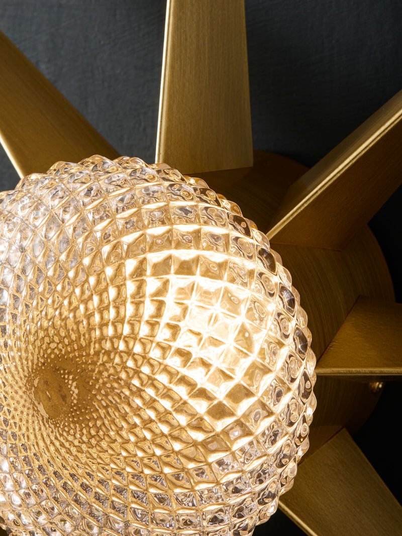 Rockett St George gold starburst wall light 50cm, imported from the UK