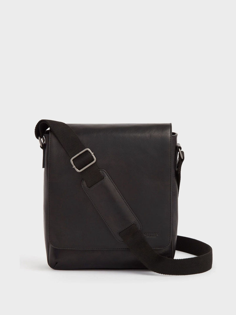 Osprey London The Baker black large leather messenger bag, UK version