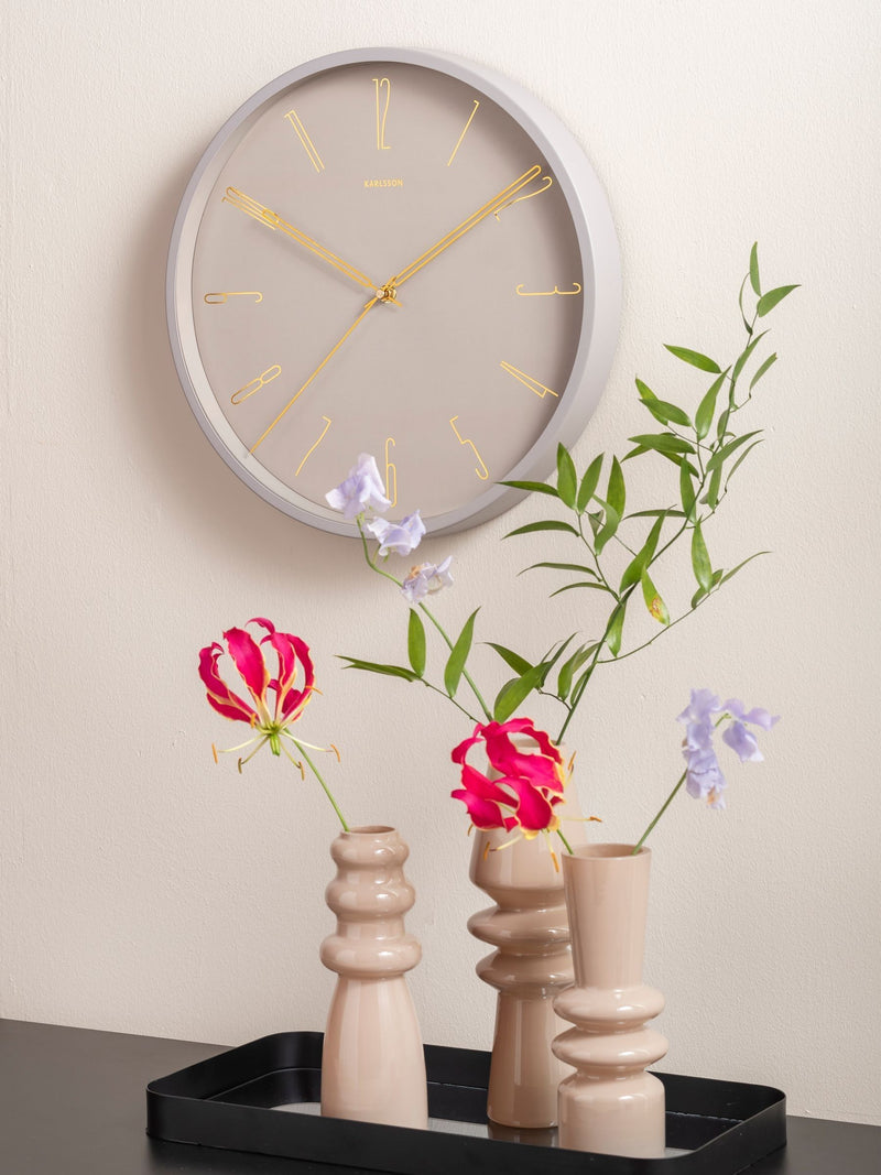 Karlsson grey belle numbers wall clock 35cm, UK version