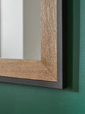Bronx dark natural rectangular wall mirror 83cm x 63cm - British product