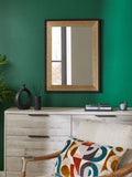 Bronx dark natural rectangular wall mirror 83cm x 63cm - British product
