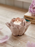 Shabby Chic pink ceramic tealight holder (British brand)
