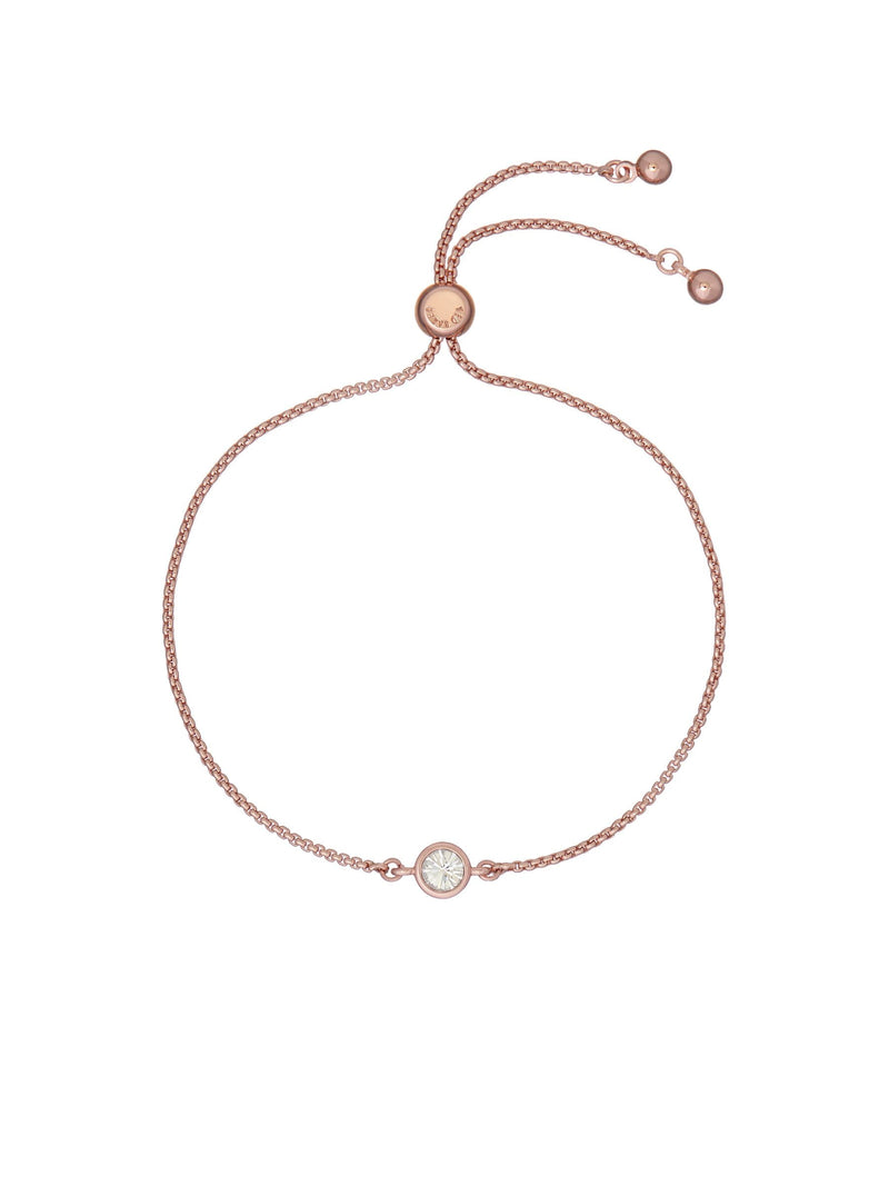 Ted Baker crystal drawstring bracelet rose gold tone 21cm (British brand)