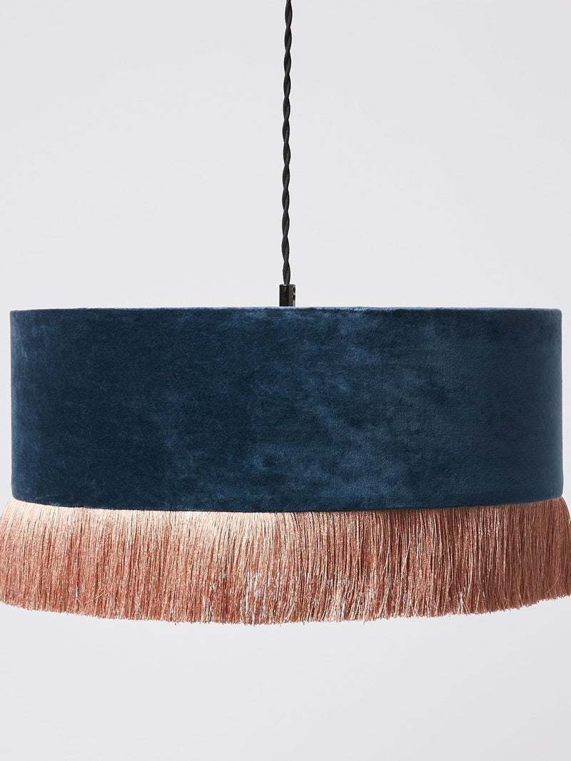 Oliver Bonas dark blue Ero velvet pendant lampshade (British brand)