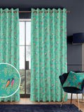 Sara Miller Green Birds made to measure curtains - British product