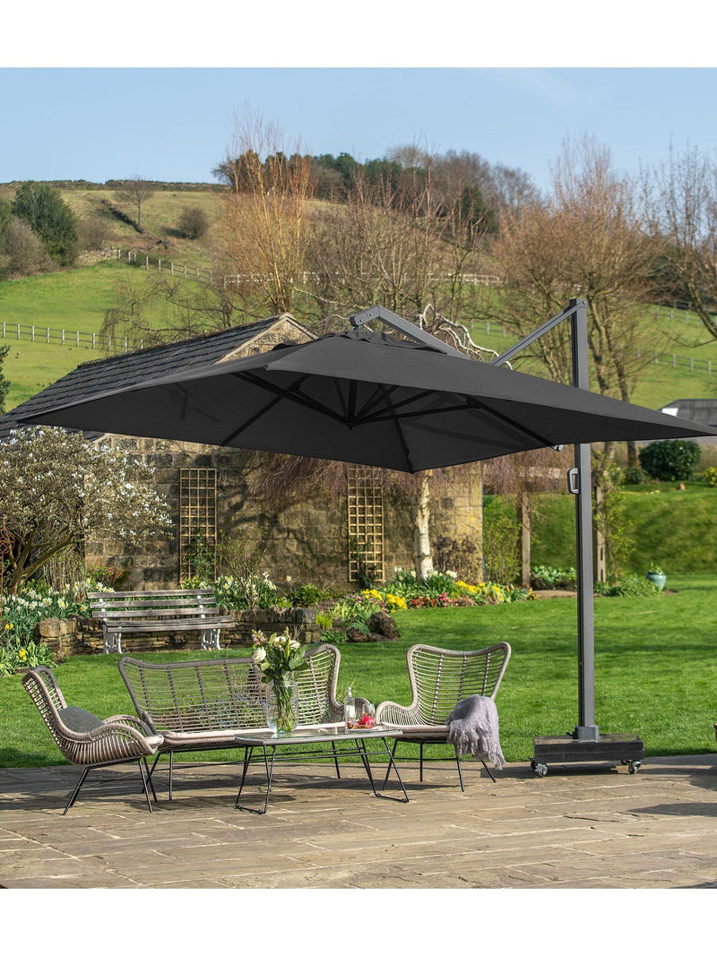Pacific garden parasol 4mx3m faded black, imported from the UK