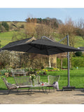 Pacific garden parasol 4mx3m faded black, imported from the UK