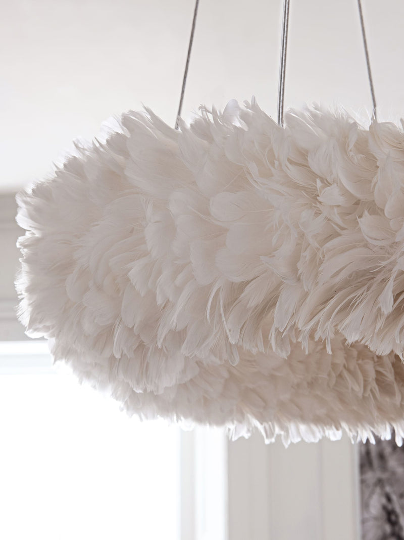 Lipsy white feather chandelier 60cm (British brand)