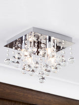 Next BHS Orlando Chrome Square Flush Bathroom Ceiling Light- Buy online at McGrocer