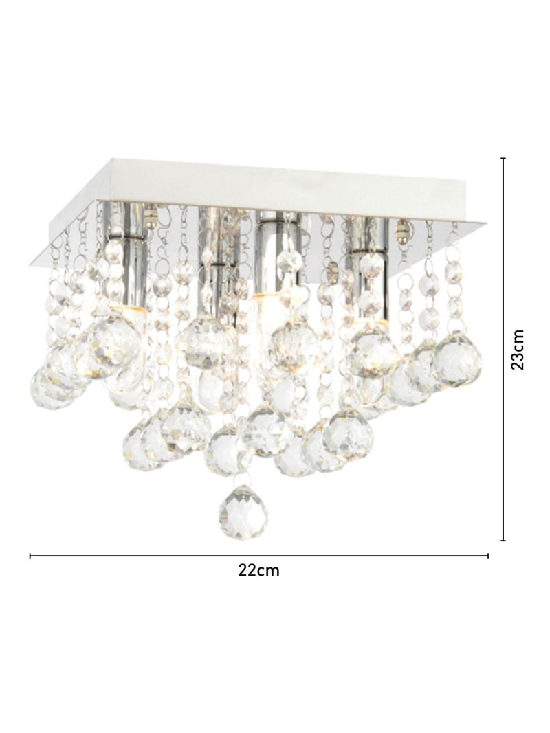 BHS Orlando bathroom square flush ceiling light, UK version