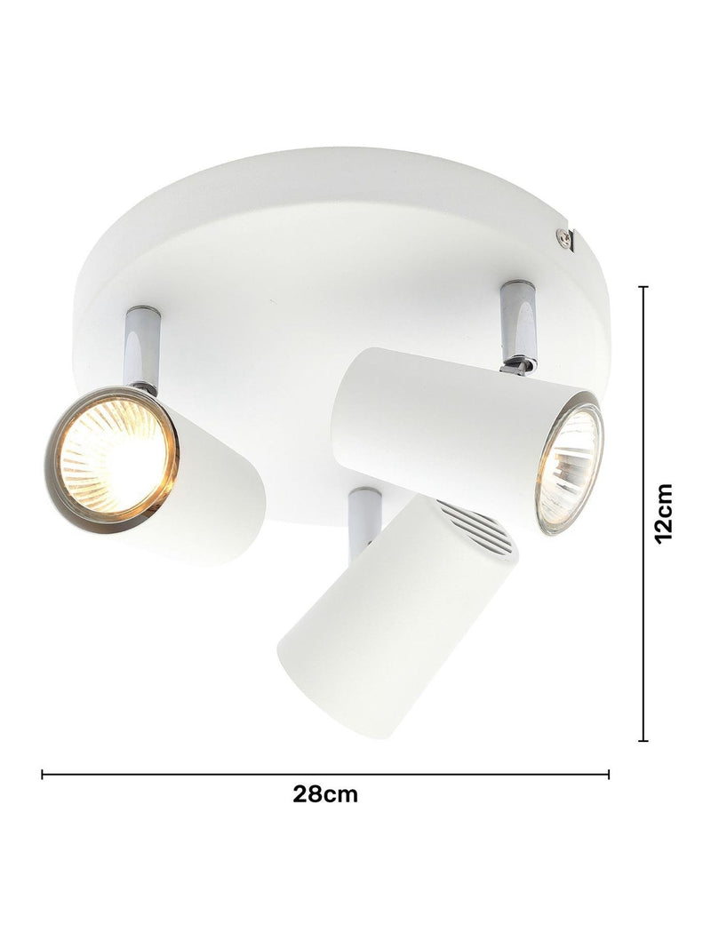 BHS Silver Harvey 3-light flush spotlight ceiling light, imported from the UK