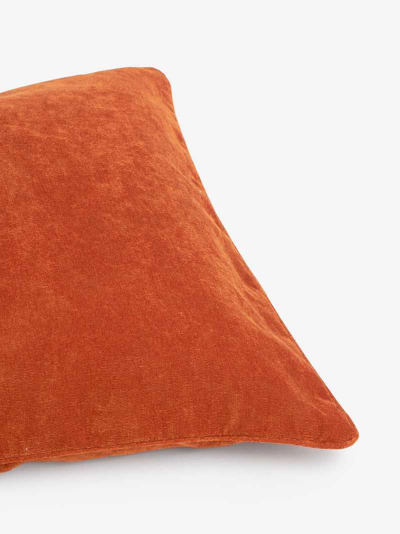 Kissen aus gebranntem Orangeton-Velours 59 x 59 cm - Britisches Produkt