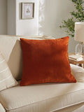 Kissen aus gebranntem Orangeton-Velours 59 x 59 cm - Britisches Produkt
