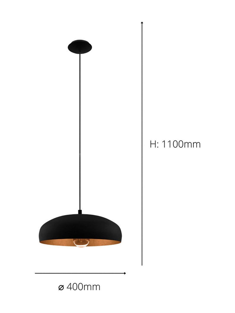 Eglo Mogano black copper ceiling light pendant, imported from the UK