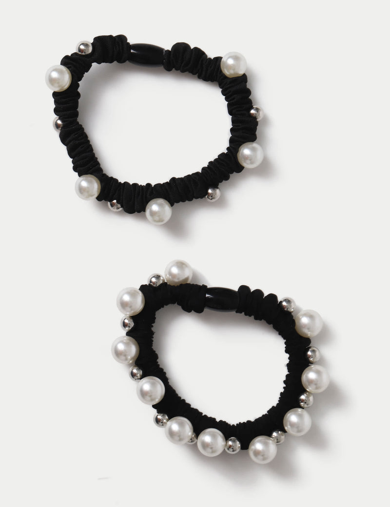 Pearl mini scrunchie set, British hair accessories, imported from the UK