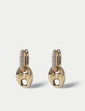 M&S 14k gold plated pave pendant drop hoop earrings 20mm, imported from the UK