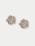 Cubic Zirconia Flower Stud Earrings, imported from the UK