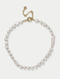 Autograph 18ct gold plated freshwater pearl knot necklace - British product