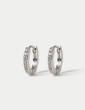 Cubic zirconia hoop earrings platinum plated - British product