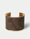 Bracelet manchette serpent matériaux mixtes, version Royaume-Uni