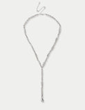 Hammered bead Y-necklace in 90% zinc and 10% brass - British product