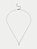 Platinum cubic zirconia flower necklace - British product
