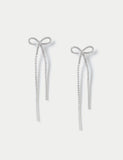 Silver Cupchain Bow Drop Earring, jewellery - British product