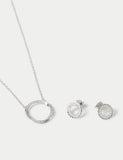 Sterling silver earring necklace set - British product