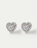 Sterling silver heart stud earrings, UK version