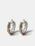 Snake chain hoop earrings with hinged fastening, imported from the UK