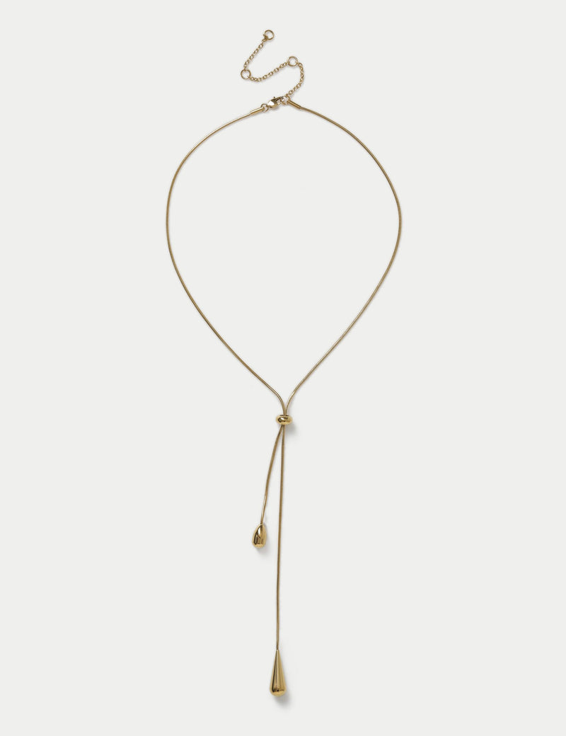 Tear Drop Y-Necklace stainless steel 45cm - British product