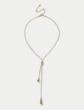 Tear Drop Y-Necklace stainless steel 45cm - British product