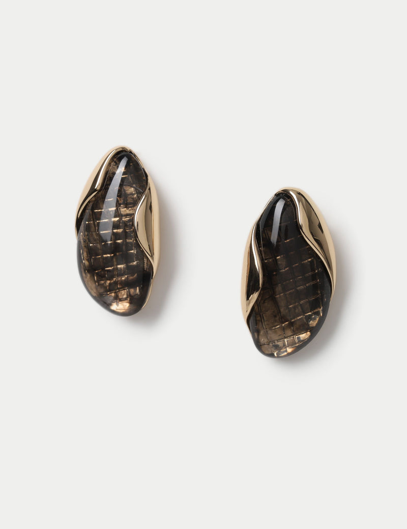 Molten resin stud earrings, UK version
