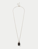 Grey natural stone pendant necklace, UK version