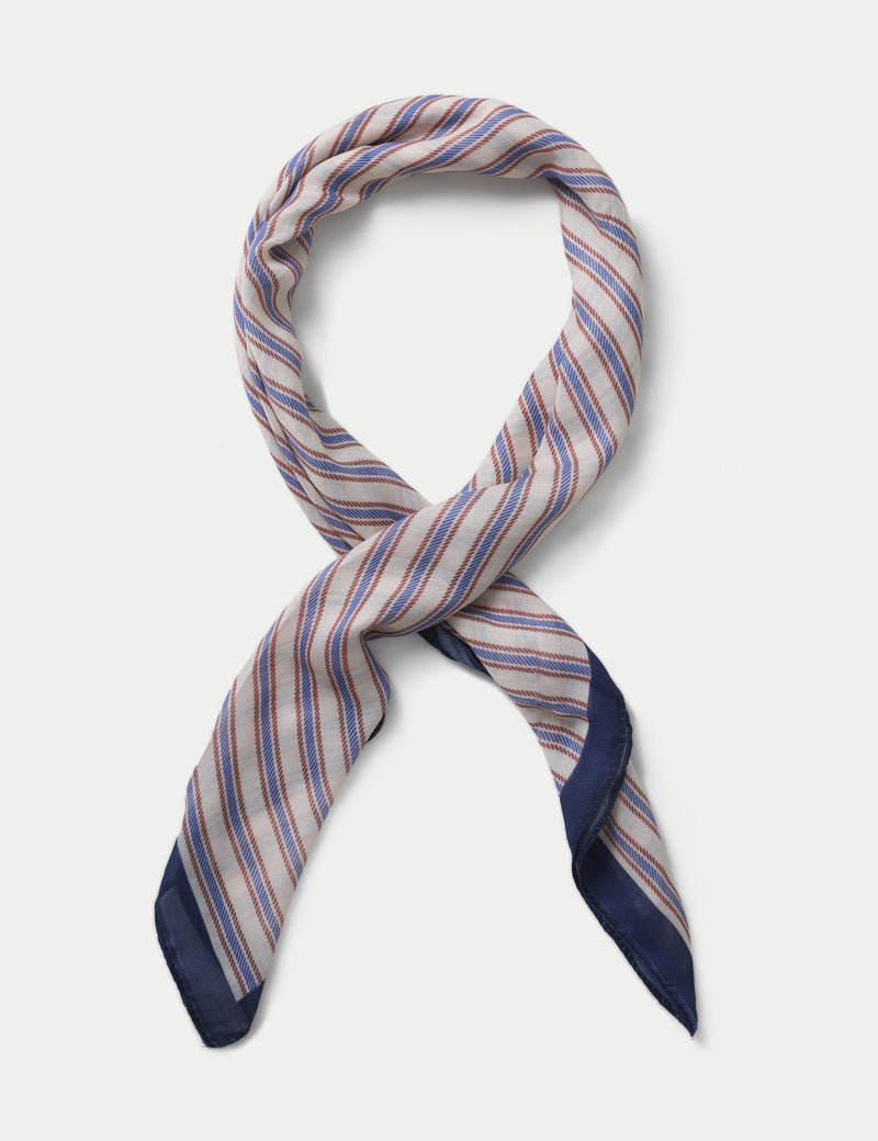 Blue stripe scarf 100% cotton fabric (British brand)