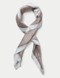 Paisley stripe scarf in neutral tones, 100% cotton (British brand)