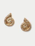 Crystal shell stud earrings with glass details, imported from the UK