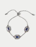 Platinum plated toggle bracelet with cubic zirconia stones - British product