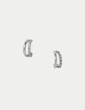 Embellished double hoop earrings with zinc and glass (British brand)