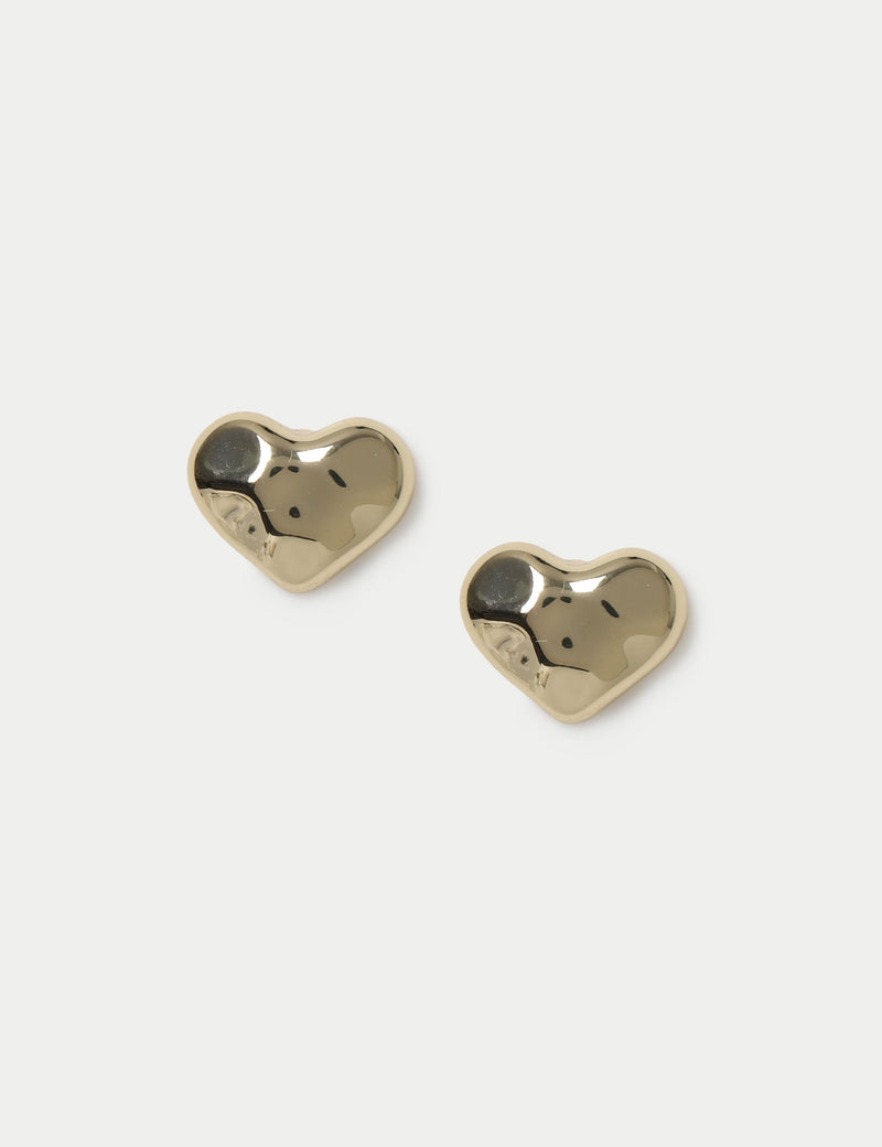 M&S gold plated heart stud earrings - British product