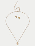 M&S gold plated jewellery set with cubic zirconia (British brand)