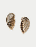 Shell stud earrings crafted in zinc and titanium, UK version