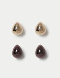 M&S stud earrings chocolate plate 2 pack, imported from the UK