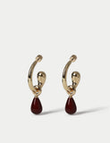 Autograph Natural Stone Drop Hoop Earrings, 60mm - British product
