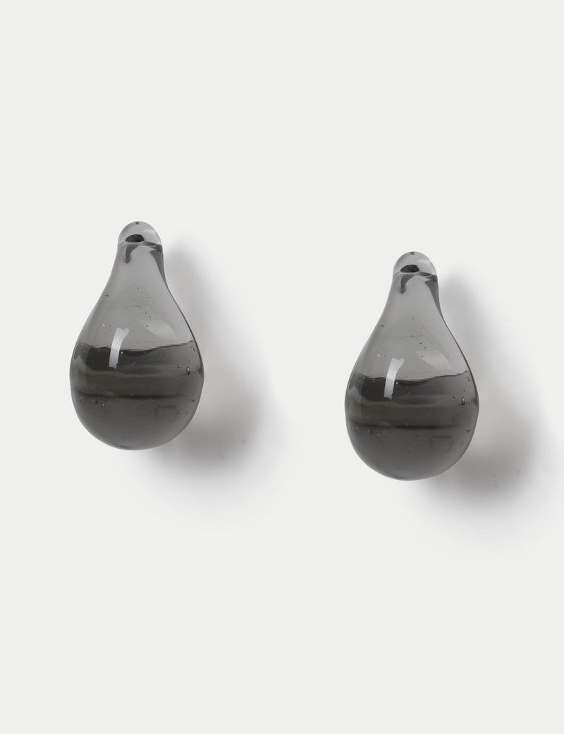 Autograph glass hoop earrings stainless steel, imported from the UK
