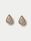 M&S 14ct gold plated teardrop earrings with cubic zirconia, imported from the UK