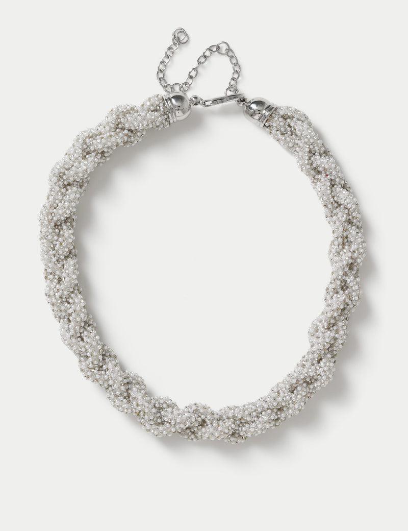 M&S Pearl Jelly Plaited Necklace - British product