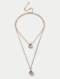 M&S gold tone crystal multirow necklace (British brand)