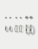 M&S 6 pack stone hoop and stud earrings, UK version